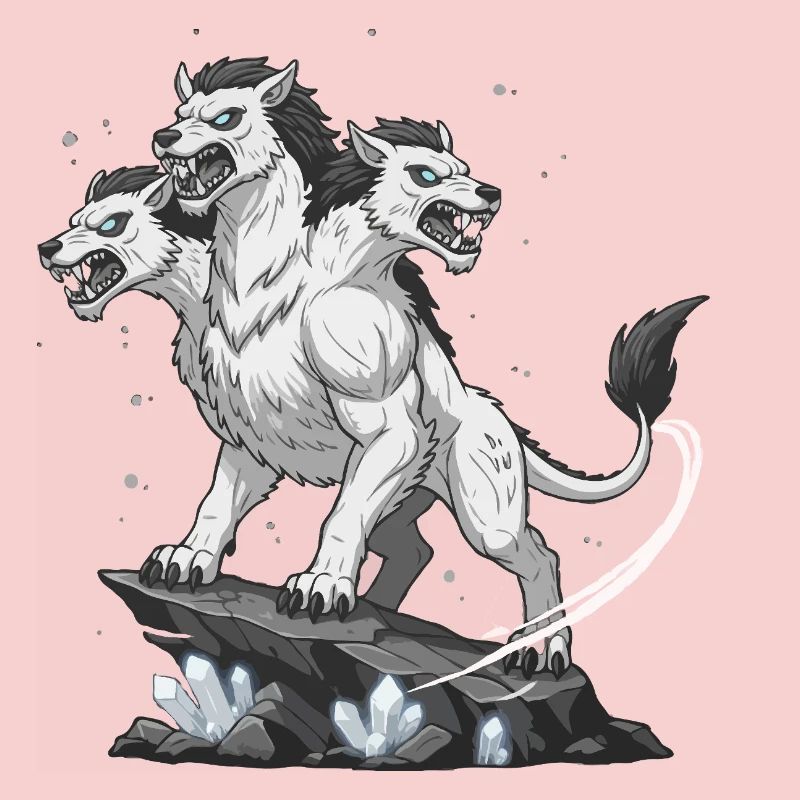 Three-headed monster wolf