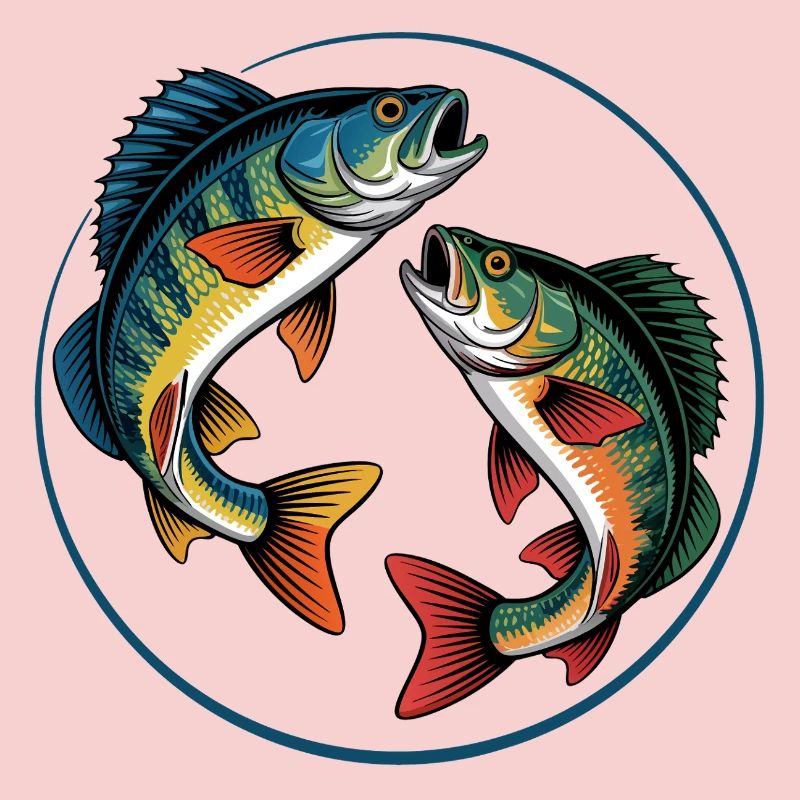 Zwei springende Barsche