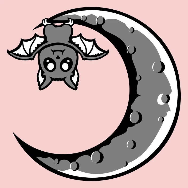 Cute Bat Crescent Moon Hanging Halloween Night