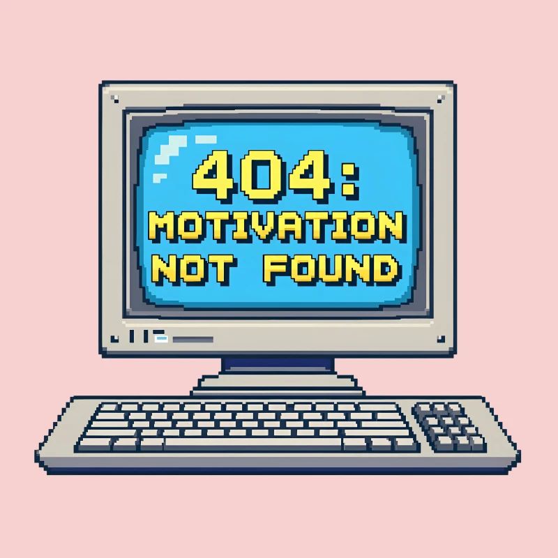 8-Bit Pixel Retro PC – 404 Motivation Not Found