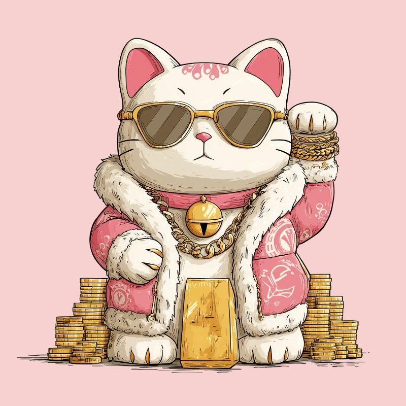 Maneki Neko doré