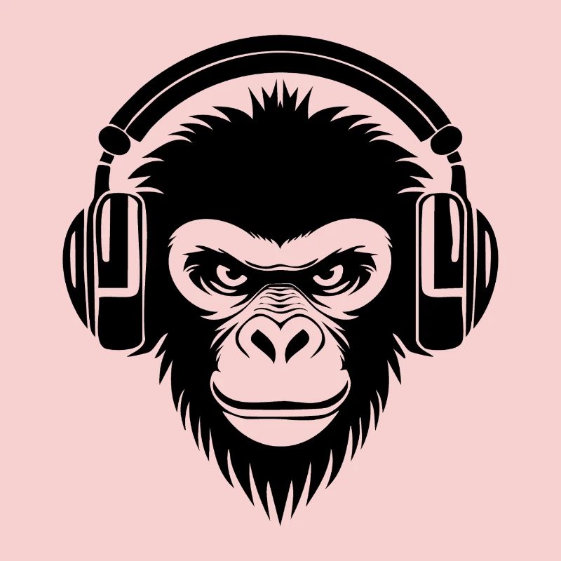 Finsterer Comic-Affe mit Kopfhörern Shirt