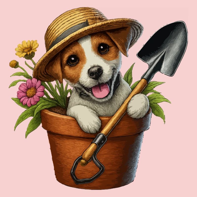 Jack Russell Terrier Blumentopf Gartendesign