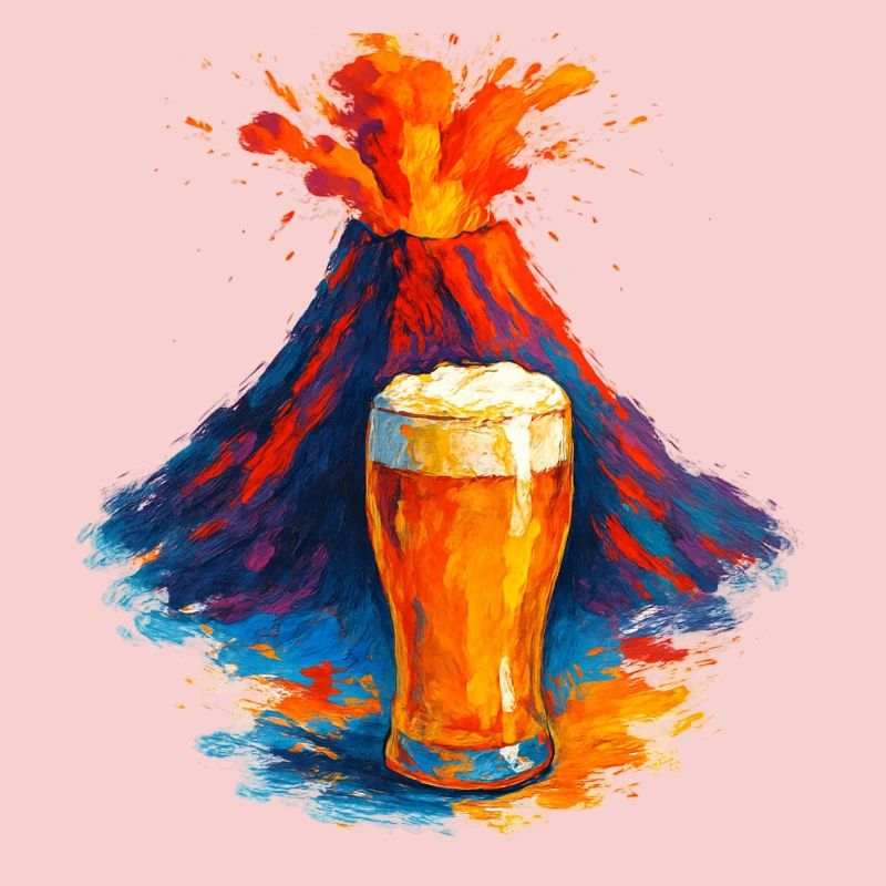 Vulkan Bierkunst Wasserfarben