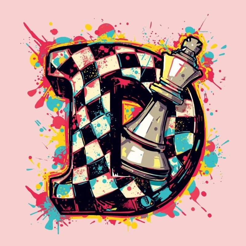 Lady Graffiti Color Explosion Chess Player