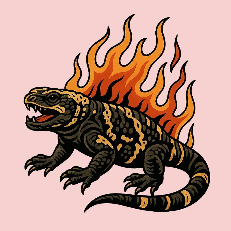 Flames Gila Crustacean Lizard