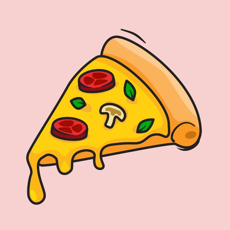 Tranche de pizza colorée dessin animé