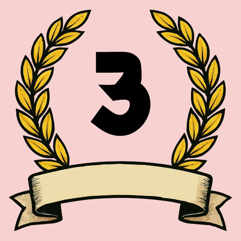 Couronne de laurier dorée numéro 3