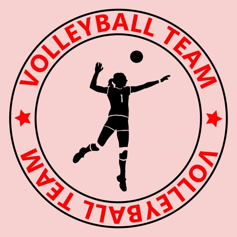 Volleyball Team Circle Emblem