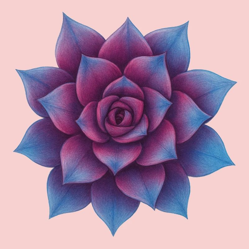 Fleur de rosette azur