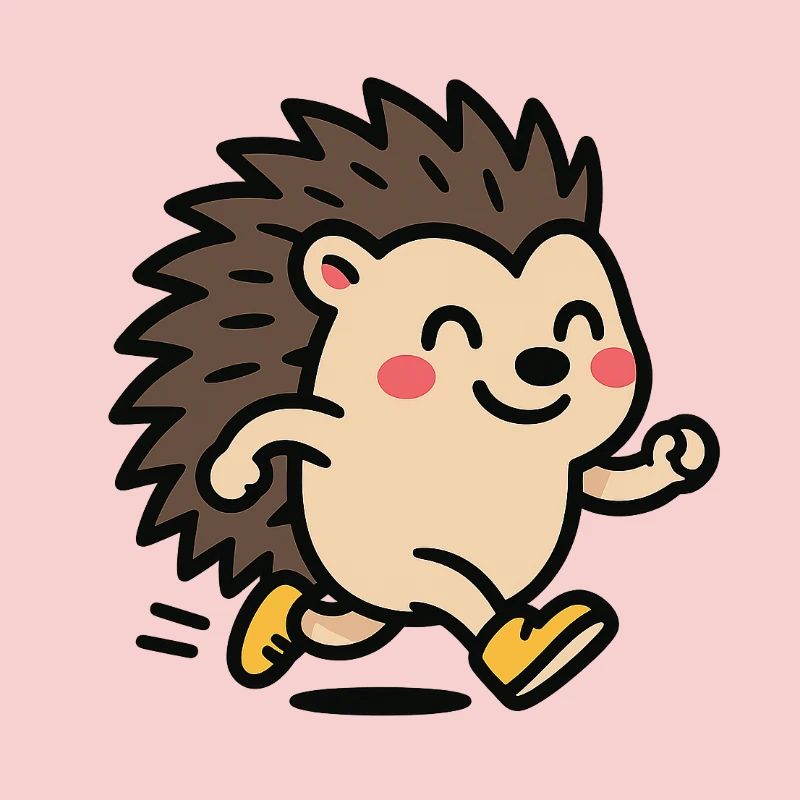Igel Sprinter Niedliches Maskottchen