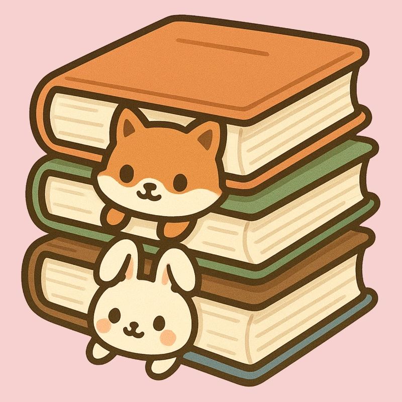 Kawaii Book Stack Duo