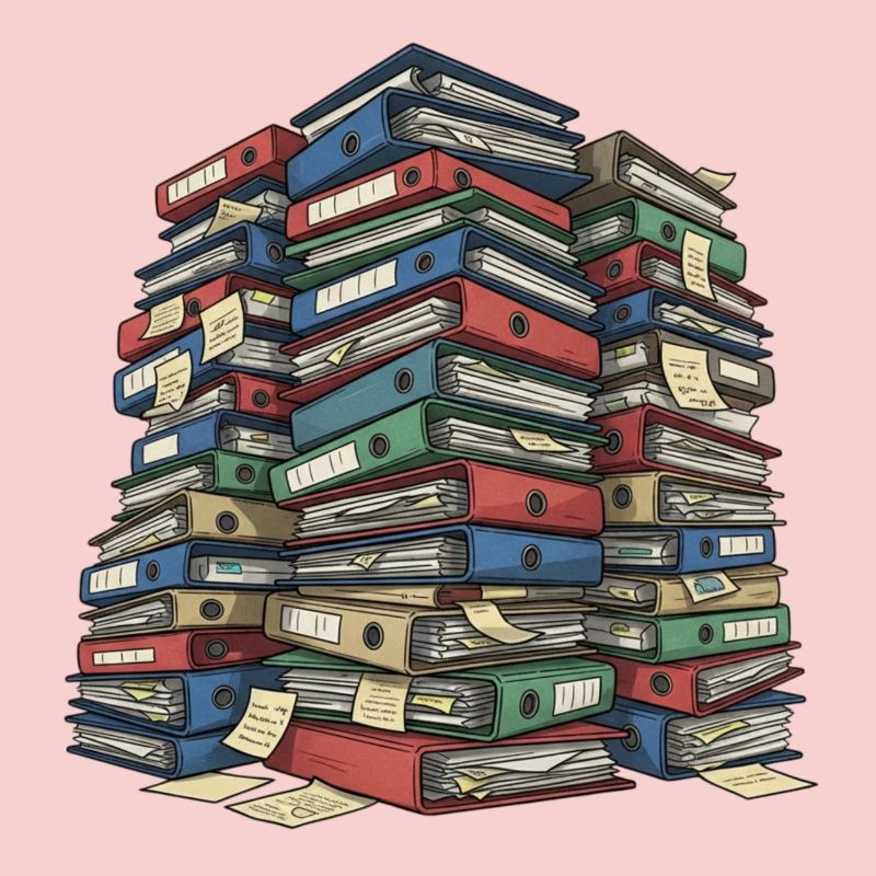 Folder Stack Office Chaos