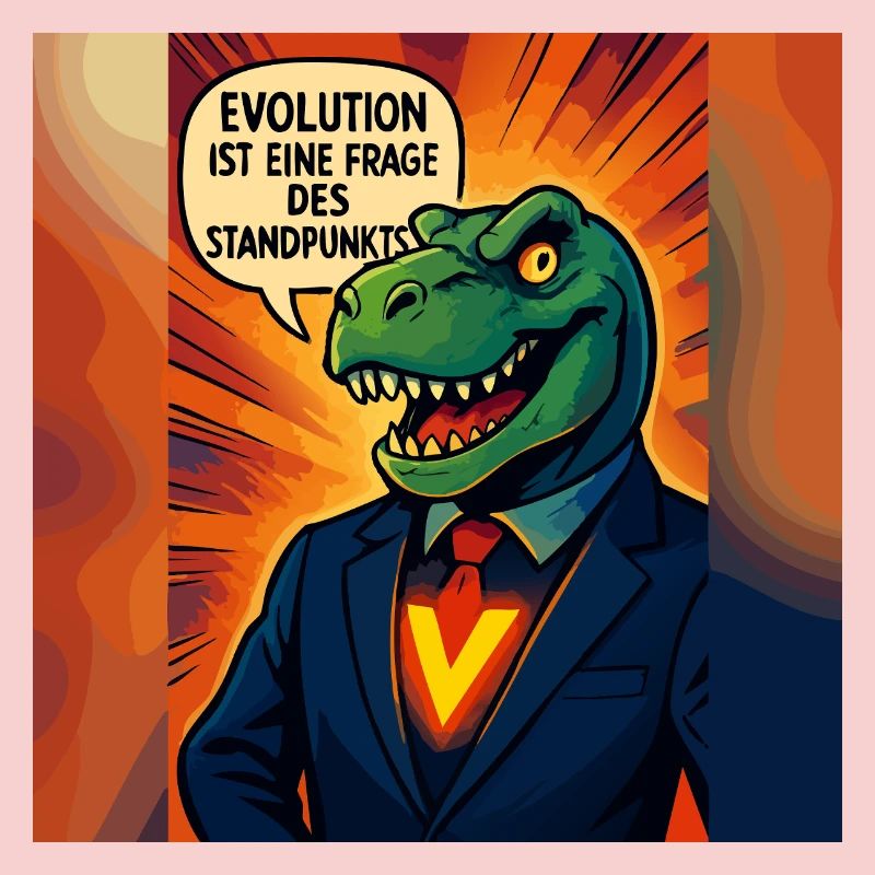 Dino im Anzug – Evolution ist Ansichtssache