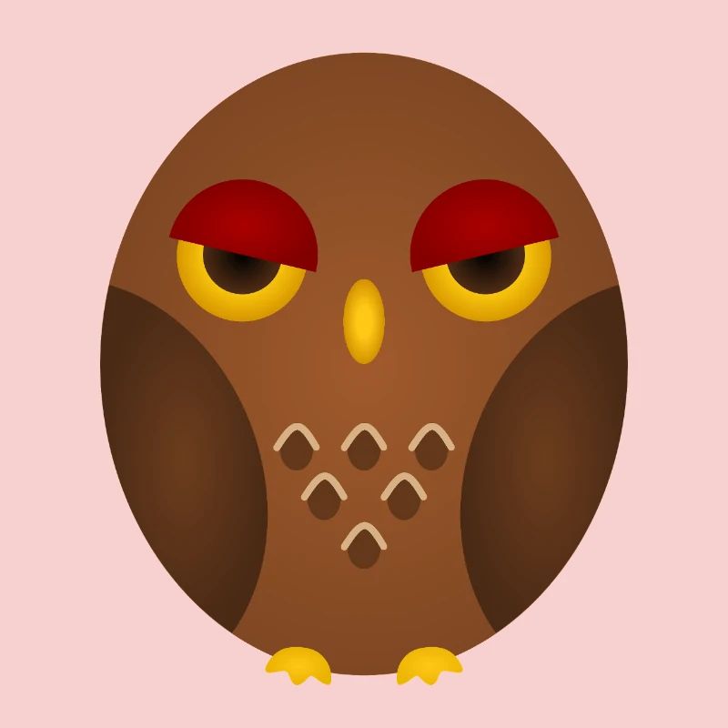 Grumpy Owl Silhouette