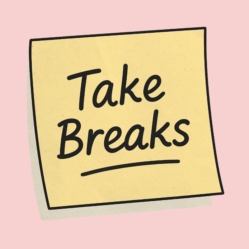 Take Breaks Sticky Note Reminder