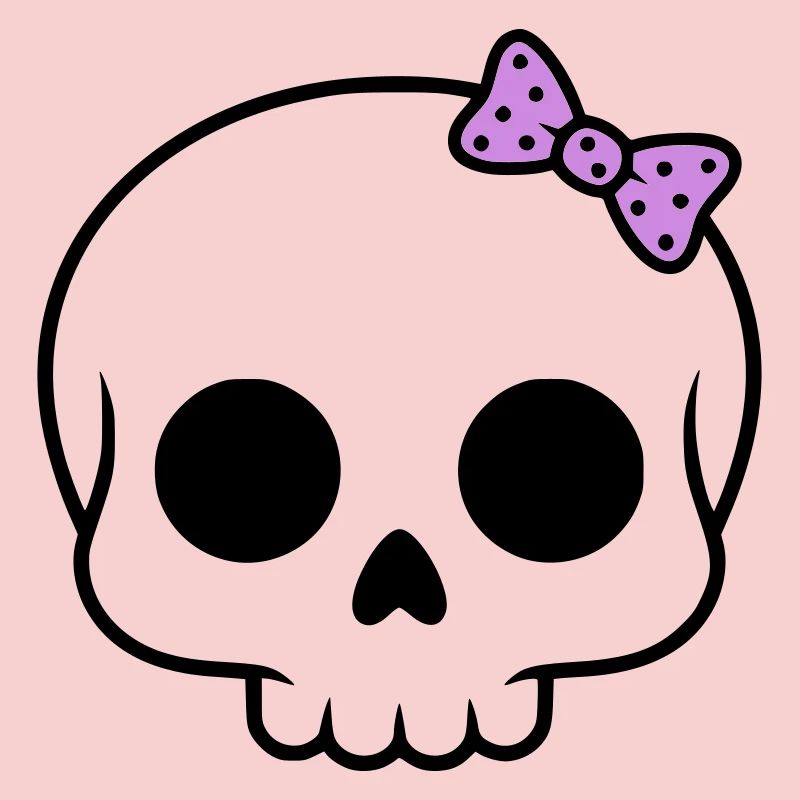 Süßer Totenkopf mit Schleife | Girly Goth