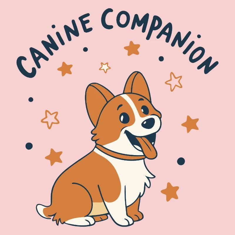 Corgi Compagnon Étoiles Dessin Animé