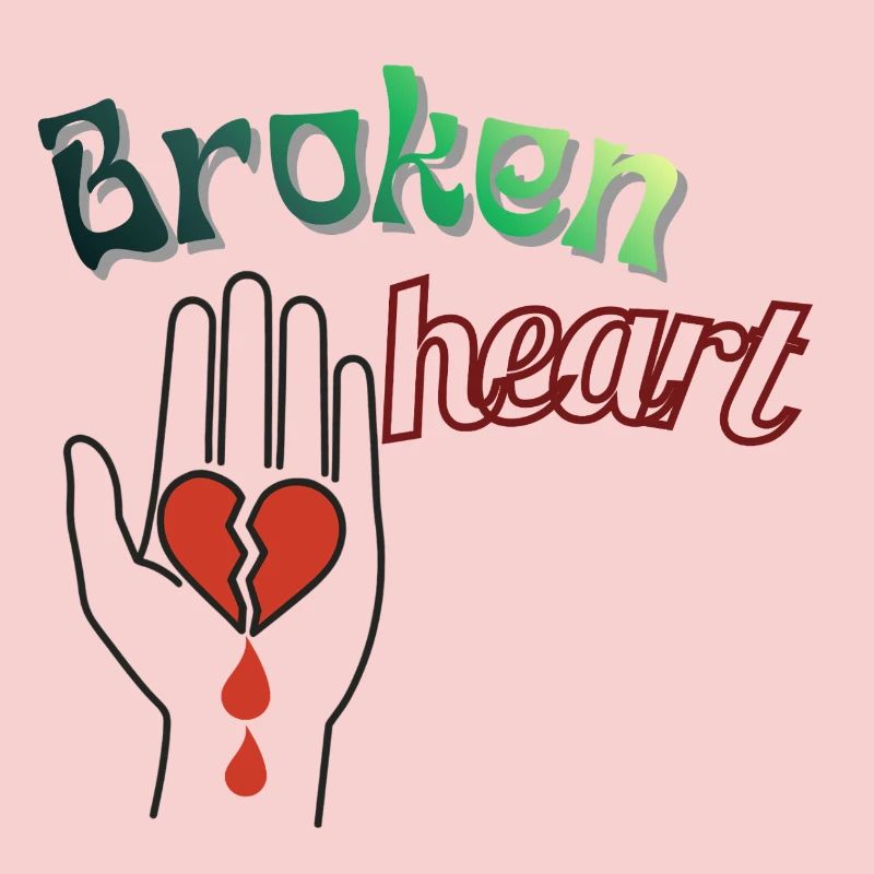 Hand with a broken heart