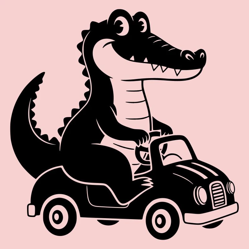 Moving Crocodile Cartoon Illustration
