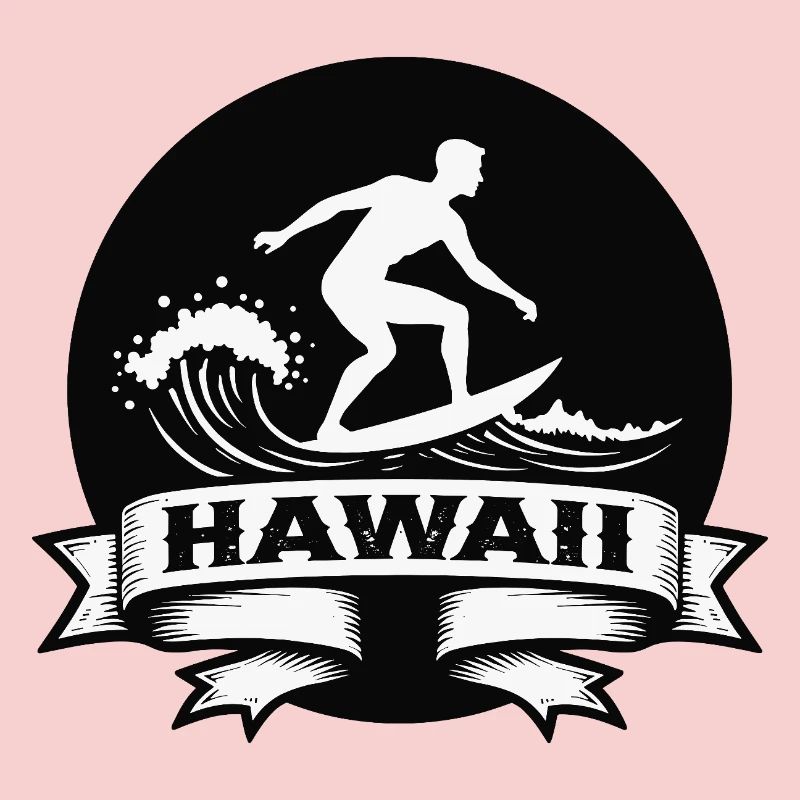 Surfeur Hawaii Vague Bannière