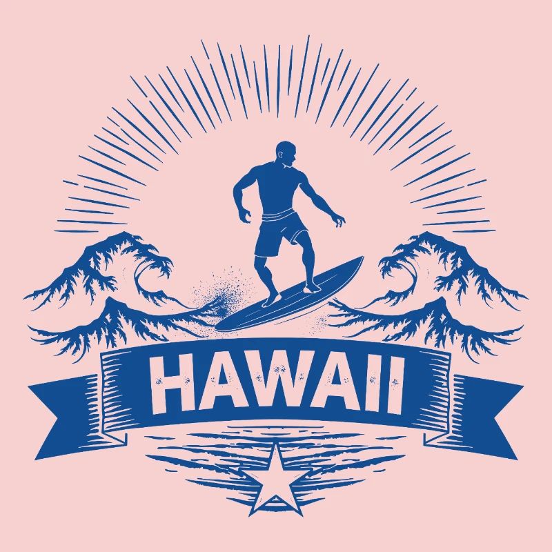 Hawaii Surfer Surfer sur Pacific Wave