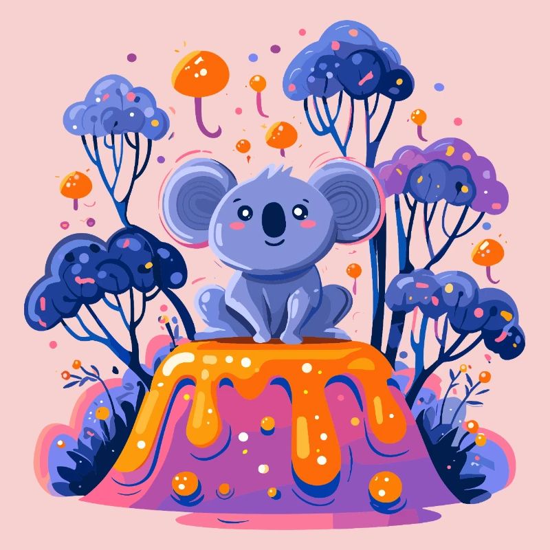 Koala on melting lava