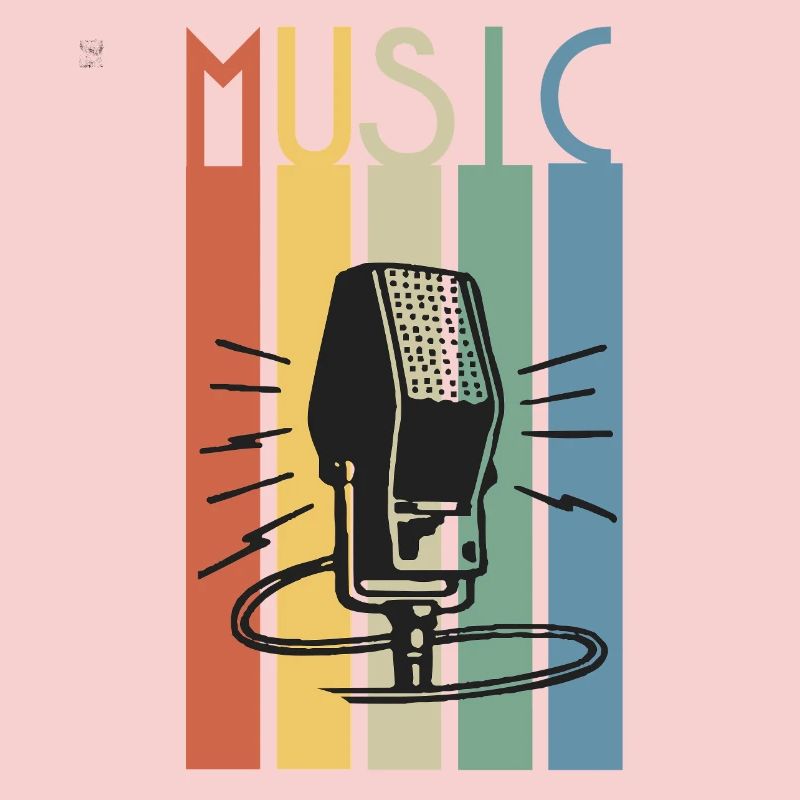 Bande musicale de microphone rétro