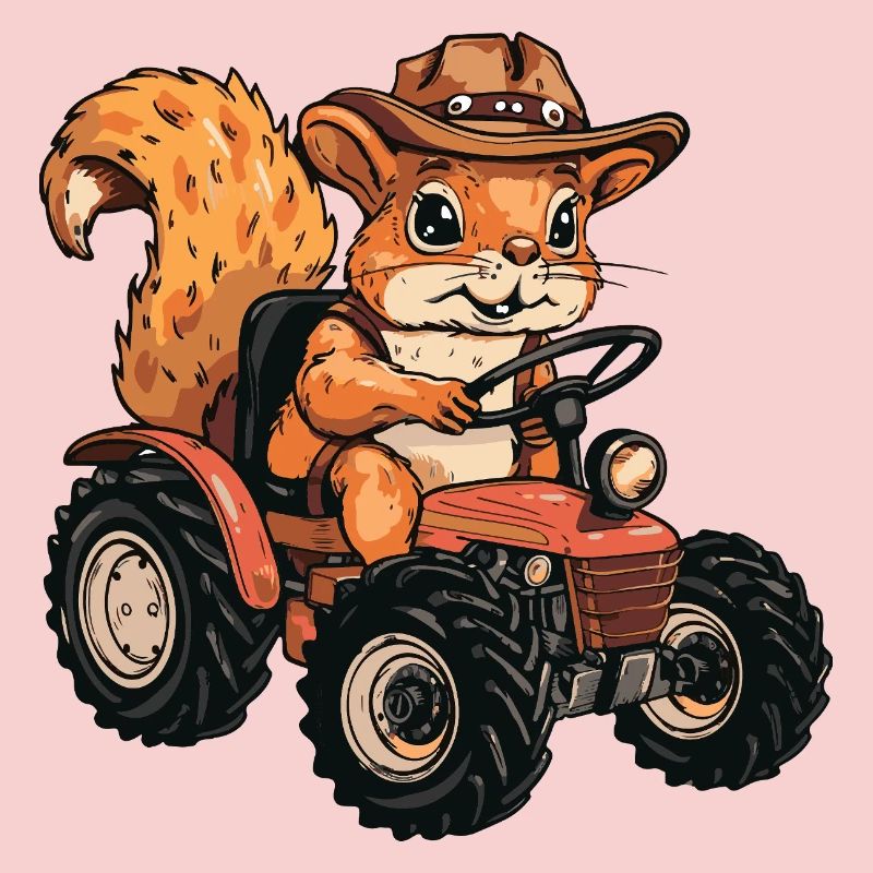 Eichhörnchen Traktor Farmer