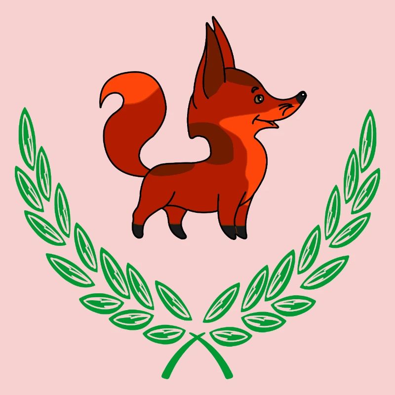 Fuchs im Lorbeerkranz