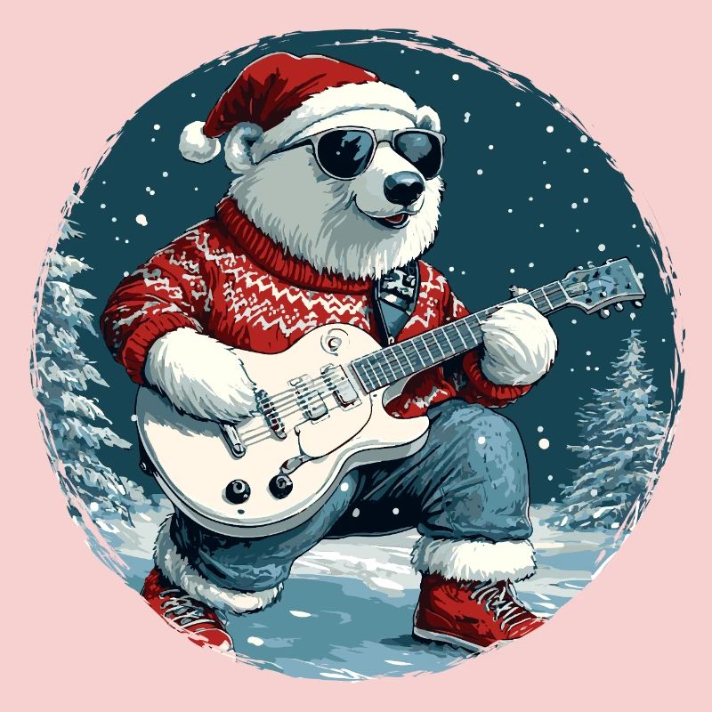 Polar Bear Christmas Guitar Polar Bear