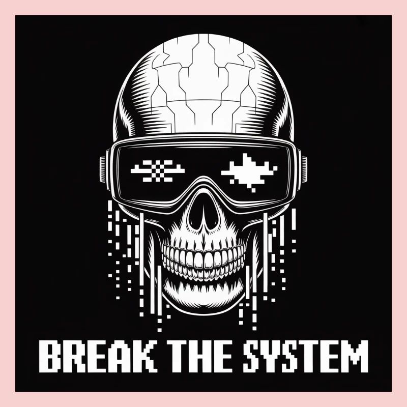 Cyberpunk Schädel zerstört das System