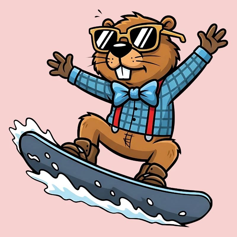Lunettes de soleil Cool Snowboard Beaver Comic