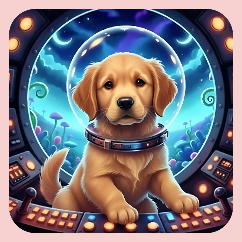 Astronaute chiot avec un casque spatial