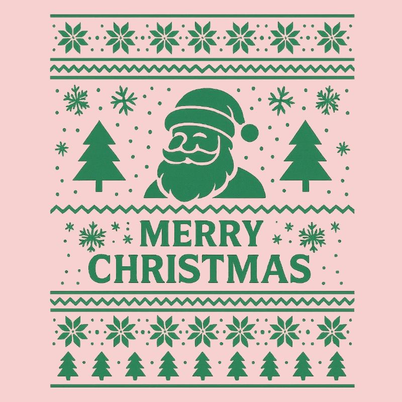 Green Santa Christmas Pattern