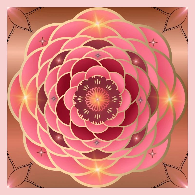 Mandalas rosé doré éclatant