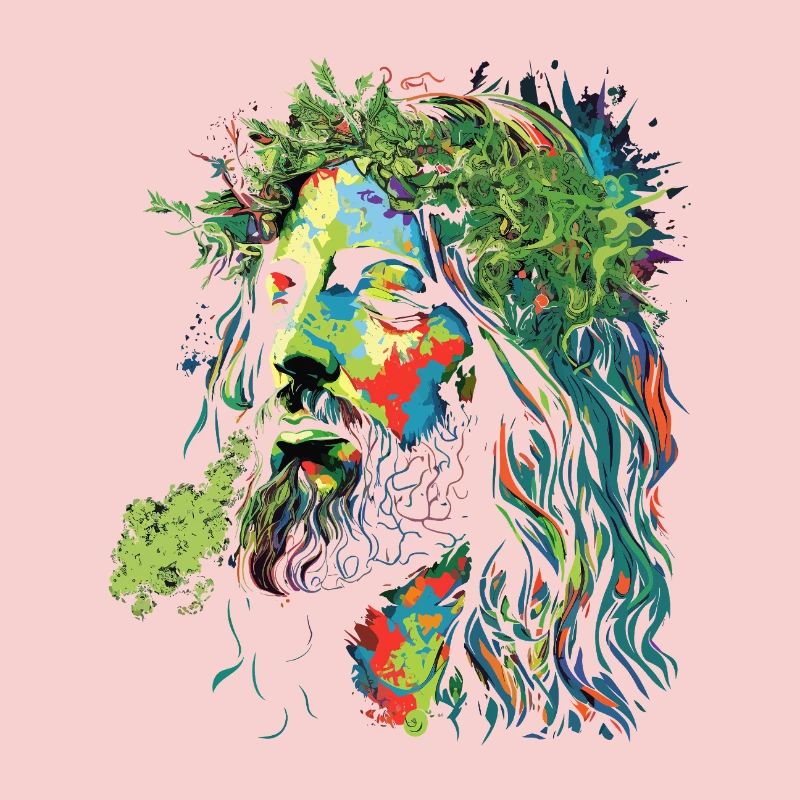 Explosion des couleurs rastafari de Jésus