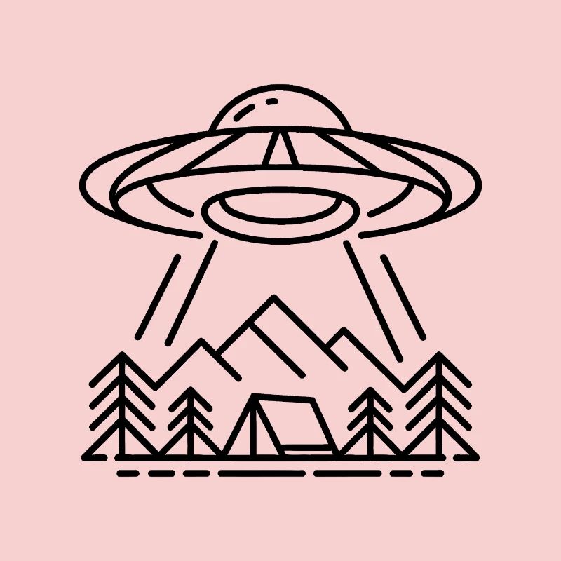 UFO am Campingplatz – Cooles Alien-Logo