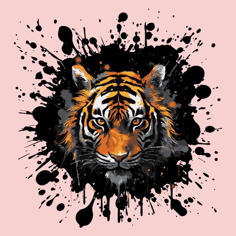 Tiger Tier Farbklecks