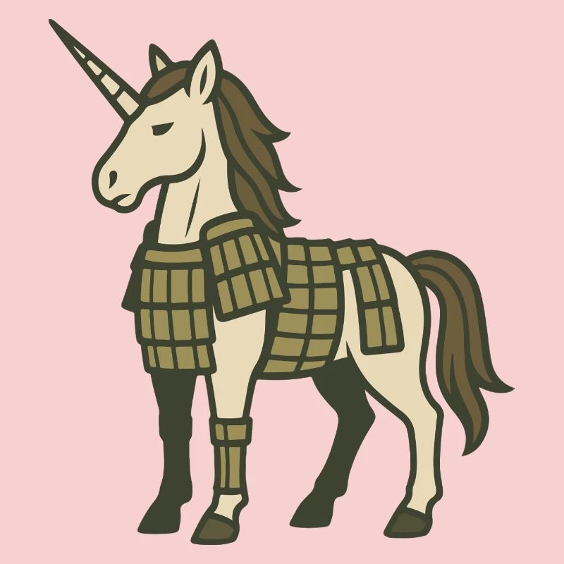 Samurai Armor Unicorn Warrior Fantasy Design