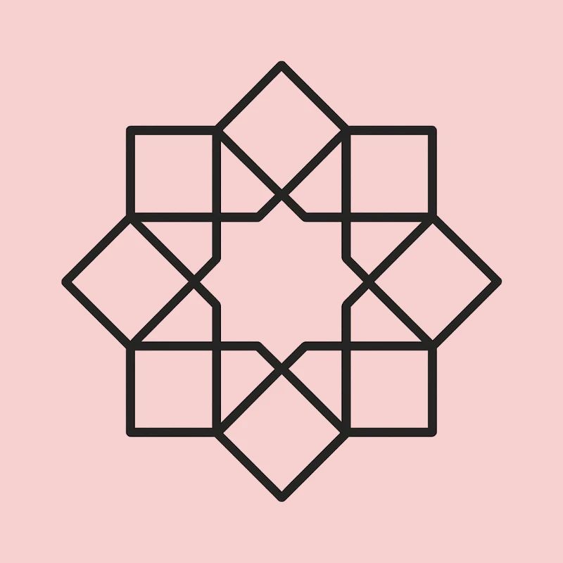 Geometric Square Star Circle Pattern