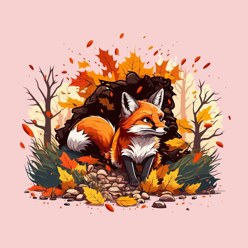 Fuchs im Herbstlaub