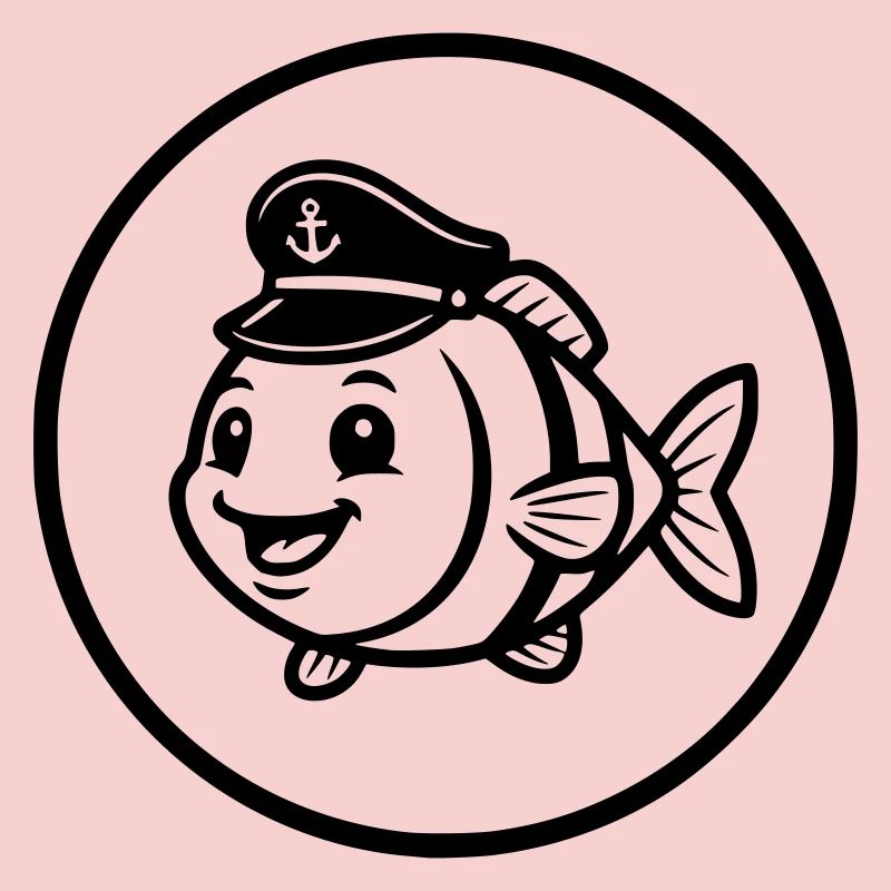 Funny Fish Captain Cap Comic