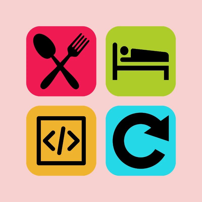 Eat Sleep Code Repeat Funny Quote Dev