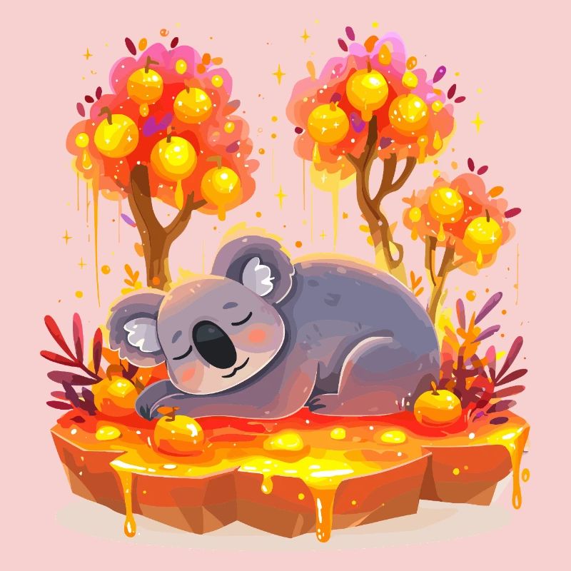 Koala câlin dans la forêt de miel