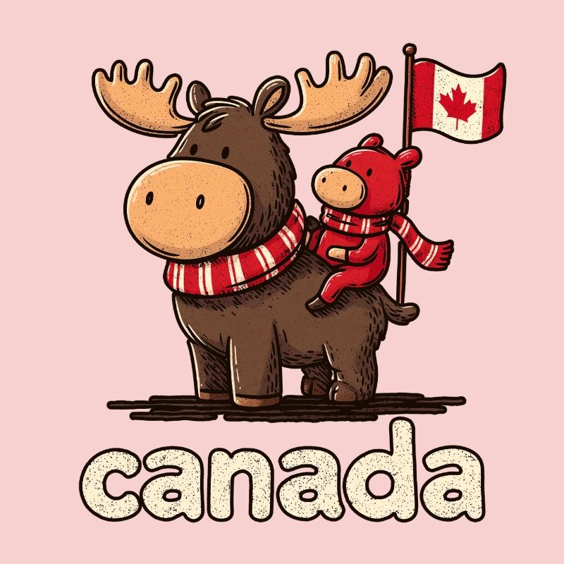 Mousse du Canada avec un petit compagnon