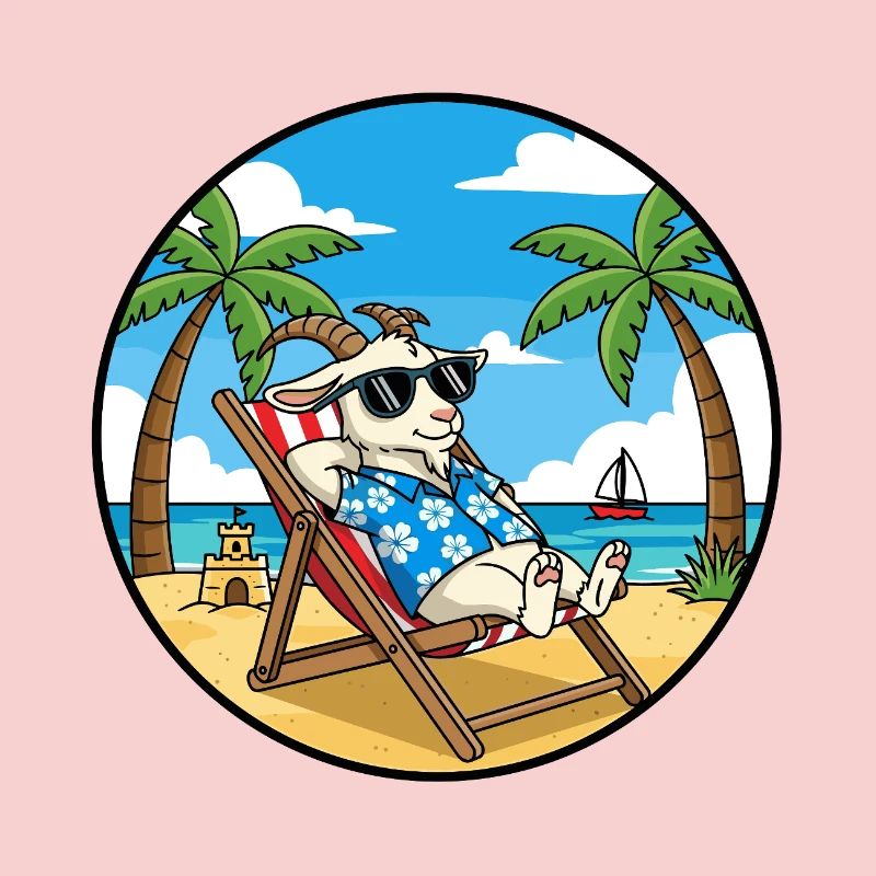 Cool Goat Beach Vacation Summer Vibes