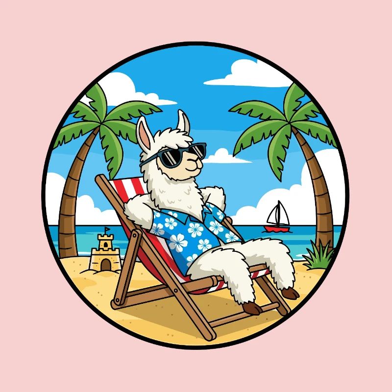 Coole Llama Beach Urlaubs-Sommer-Vibes