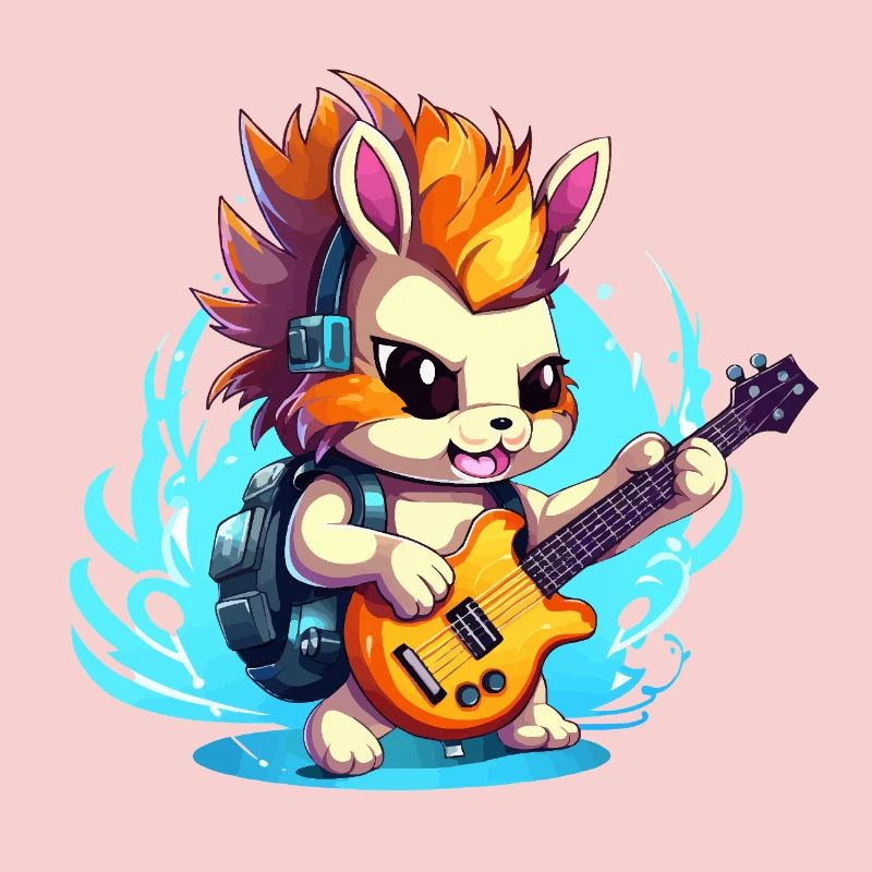 Gitarrenheld Igel mit Amp