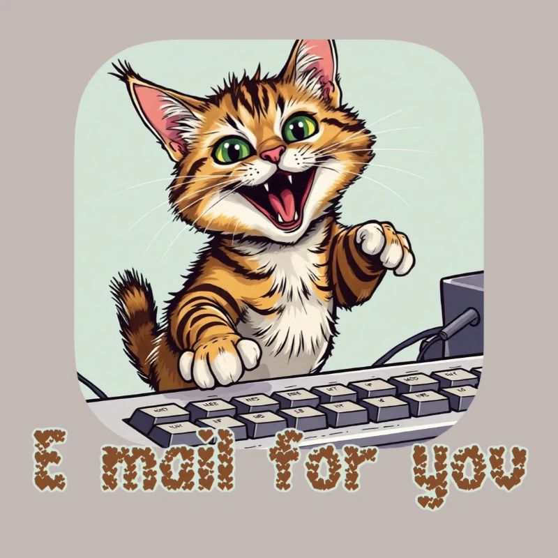 Composition du chat : chaton par courrier sur le PC